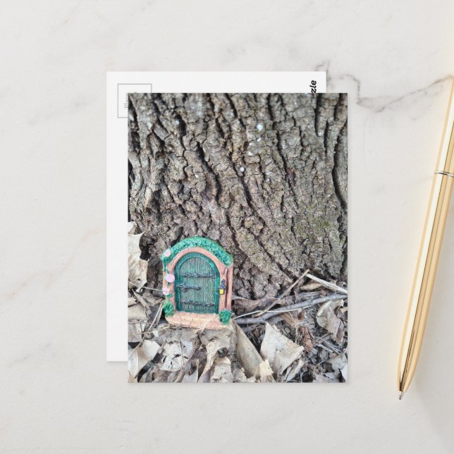 Postal Random Things Found in the Woods Fairy Door (Anverso/Reverso In Situ)