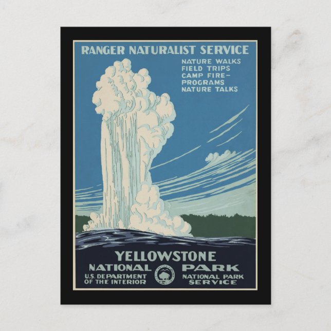 Postal Ranger del Parque Nacional Yellowstone (Anverso)