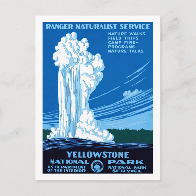 Postal Ranger Naturalist Service ~ Yellowstone (Anverso)