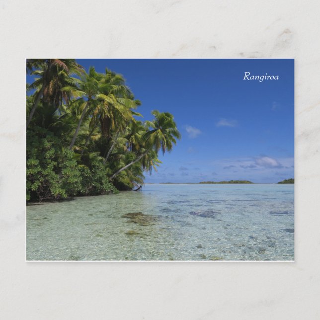 Postal Rangiroa Laguna Azul Polinesia Francesa (Anverso)