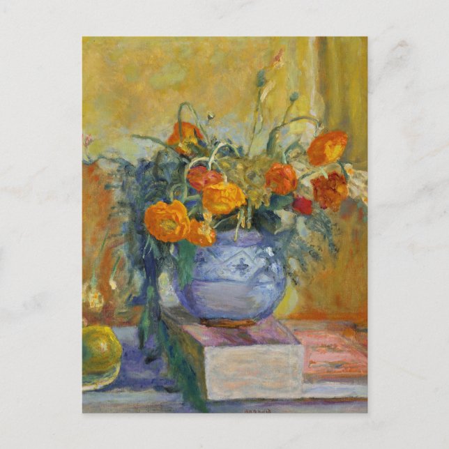 Postal Ranúnculos en un jarrón azul de Pierre Bonnard  (Anverso)
