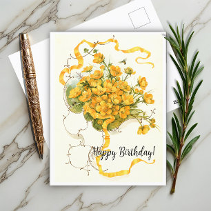 Postal Ranúnculos Floral Vintage