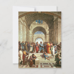 Postal Raphael - Escuela de Atenas, pintura famosa