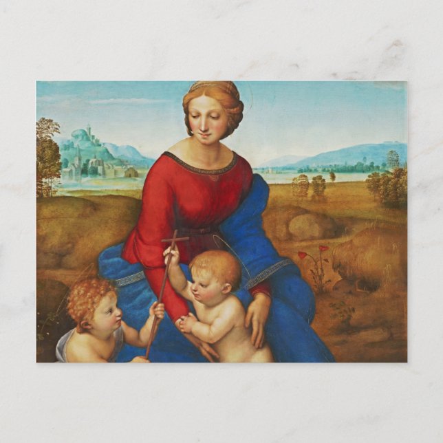 Postal Raphael: Madonna en el prado (Anverso)