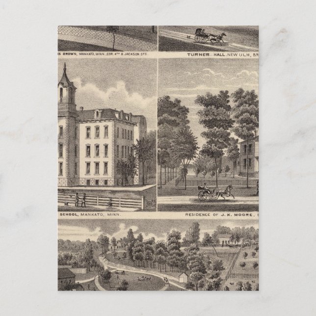 Postal Rapidan Mills y sus habitantes en Rapidan, Minneso (Anverso)