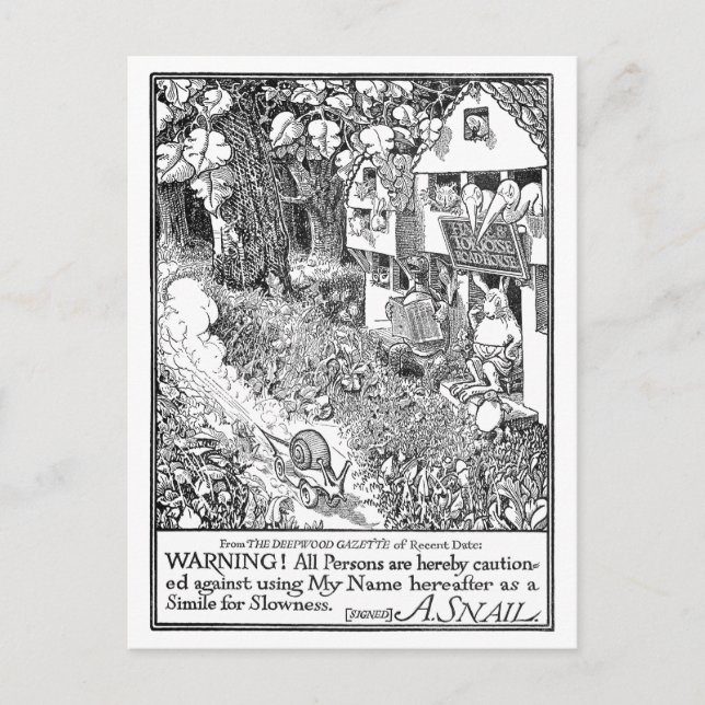 Postal Rápido caracol en las ruedas (Anverso)