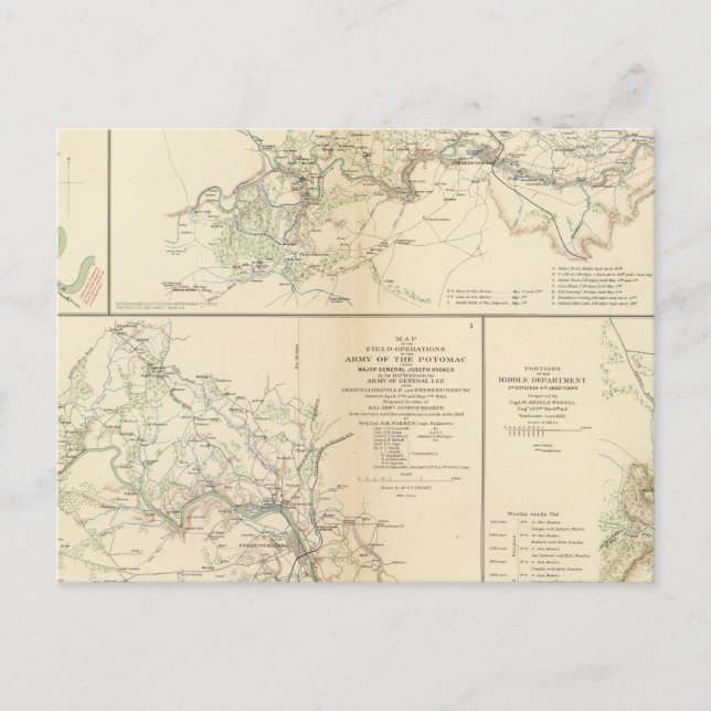 Postal Rappahannock R, Chancellorsville, Fredericksburg (Anverso)