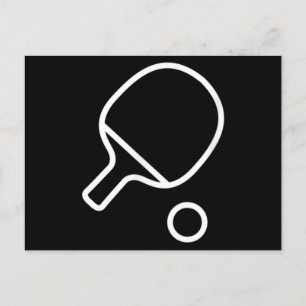 Postal Raqueta De Tenis De Mesa Y Pong Retro De Balas