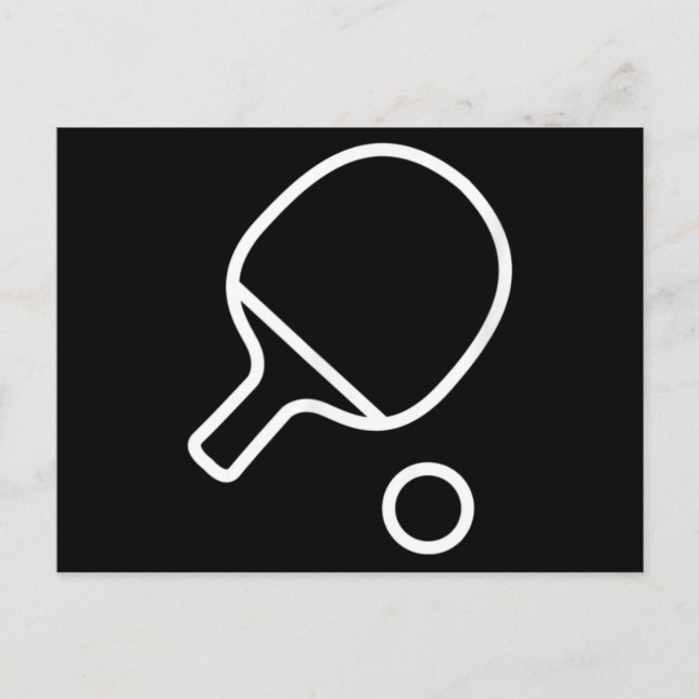 Postal Raqueta De Tenis De Mesa Y Pong Retro De Balas (Anverso)