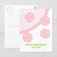 Raqueta de tenis rosa moderna Feliz Cumpleaños