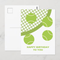 Raqueta de tenis verde moderna Feliz Cumpleaños