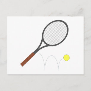 Postal Raqueta De Tenis Y Bolas