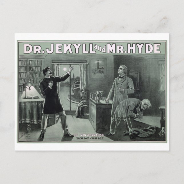 Postal Rara Dr. Jekyll y Sr. Hyde Transformation Poster (Anverso)