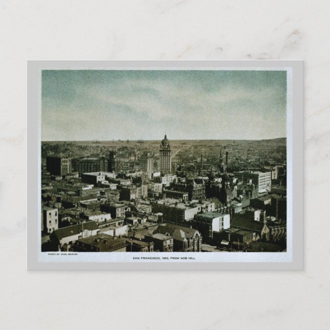 Postal Raras 1903 San Francisco de la foto de Nob Hill (Anverso)