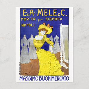 Postal Raras E. A. Mele, Nápoles, Italia Afiche Vintage 1