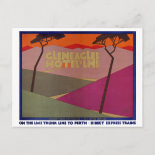 Postal Raras Gleneagles Poster de Viajes Vintage Restaura