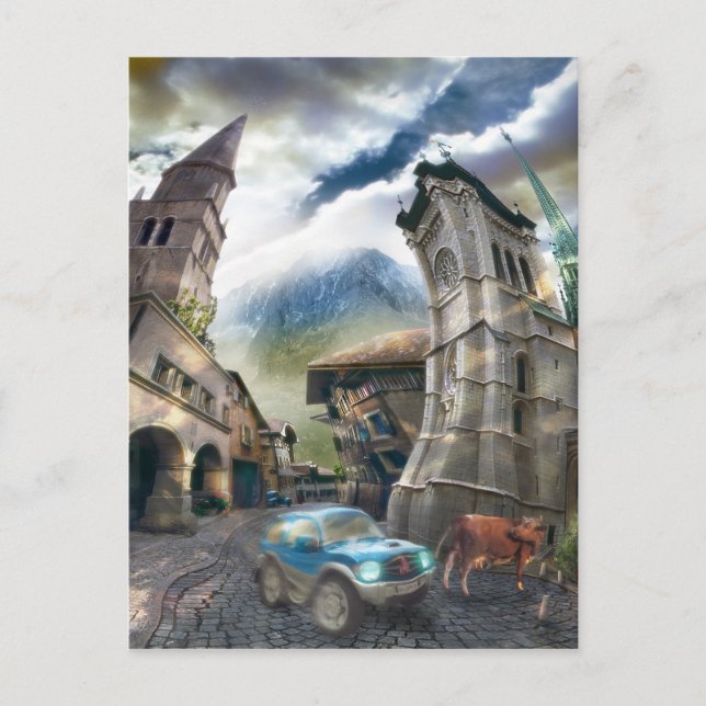 Postal Raro Pueblo (fragmento) - Postcard (Anverso)