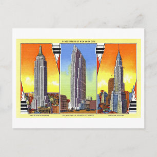 Postal Rascacielos antiguos de la ciudad de Nueva York