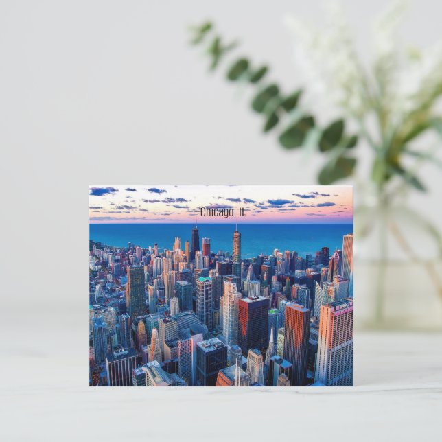 Postal Rascacielos de Chicago, Illinois (Anverso de pie)