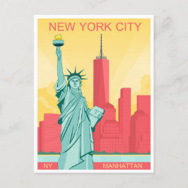 Postal Rascacielos de la Estatua de la Libertad de Nueva 