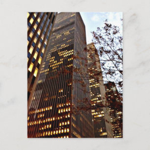 Postal Rascacielos de Nueva York en el atardecer