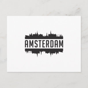 Postal Rasgo divertido de la ciudad de Amsterdam Skyline