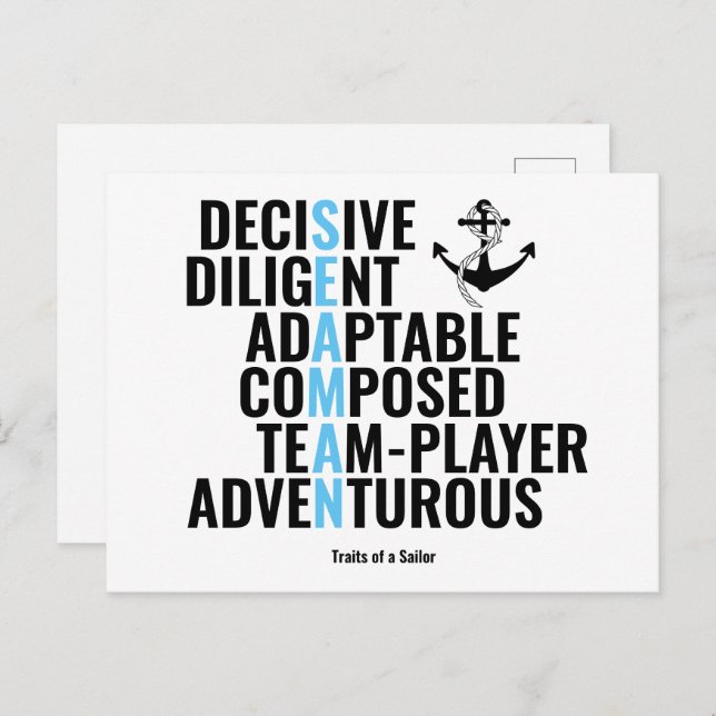 Postal Rasgos de un marinero (Anverso / Reverso)