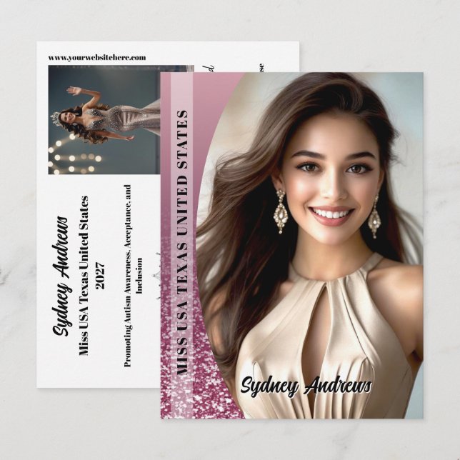 Postal Raspberry Sparkle  Pageant Promo Photo Postcard (Anverso / Reverso)