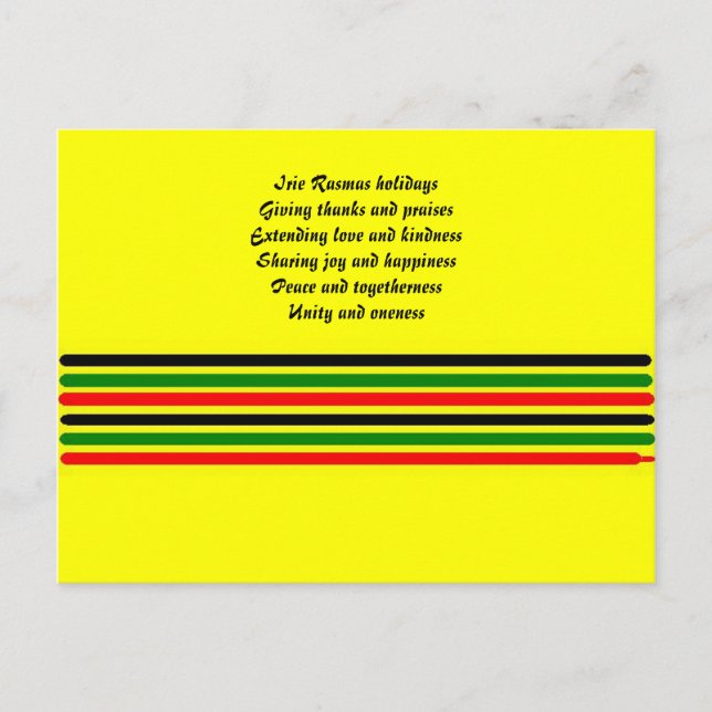Postal rasta navidades postcards-irie rasmas (Anverso)