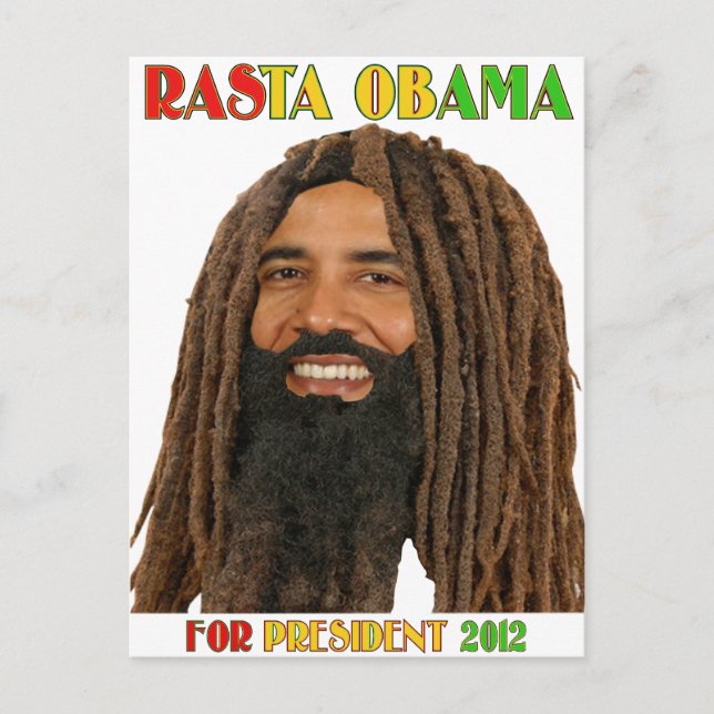 Postal Rasta Obama para el presidente 2012 (Anverso)