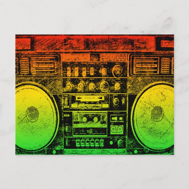 Postal Rasta radio portátil (Anverso)