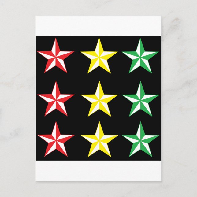 Postal Rasta y Black Stars (Anverso)