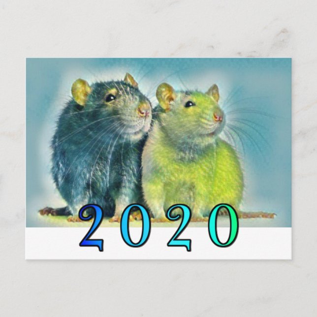 Postal Rata de Año Nuevo Chino 2020 (Anverso)