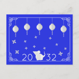 Postal Rata de origami de Año Nuevo chino