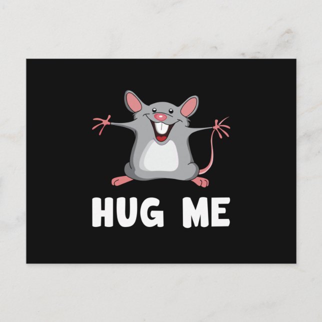 Postal Rata del ratón Mascota animal Queso Amor divertida (Anverso)