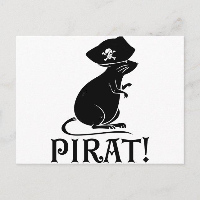 Postal Rata pirata | Regalo de Rat Rodent de Pirate House (Anverso)