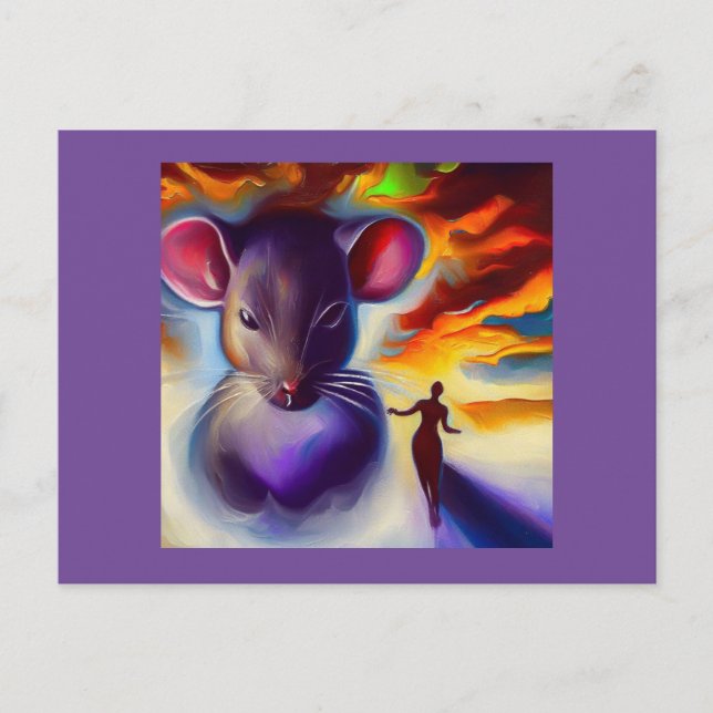 Postal Ratón animal espiritual 2 (Anverso)