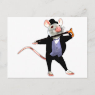 Postal Ratón Cute Dapper, el ratón Personalizado bailarín
