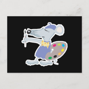 Postal ratón de artista tonto