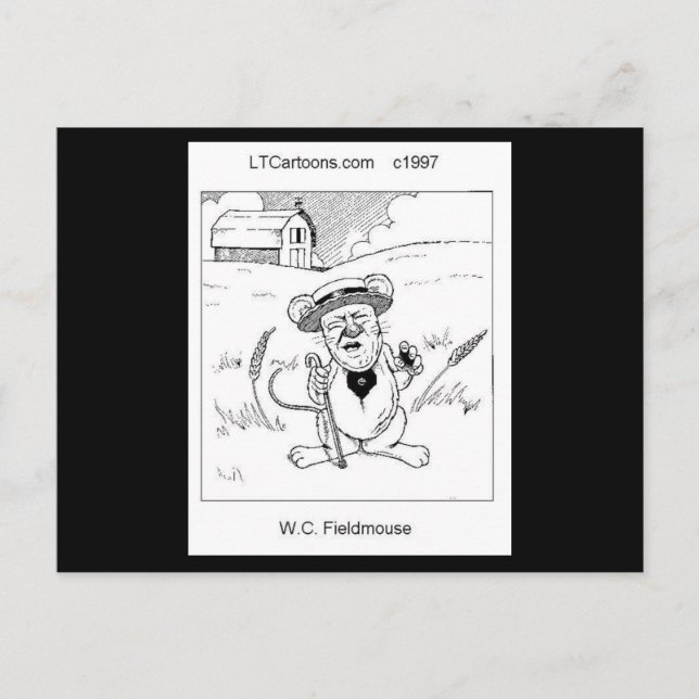 Postal Ratón de campo WC Rick London adorable ratoncito  (Anverso)