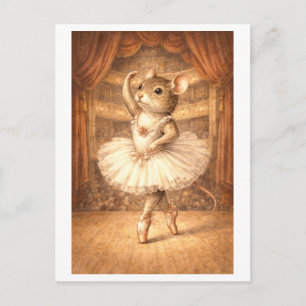 Postal Ratón de carrera como bailarina