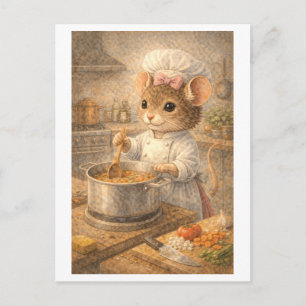 Postal Ratón de carrera como chef
