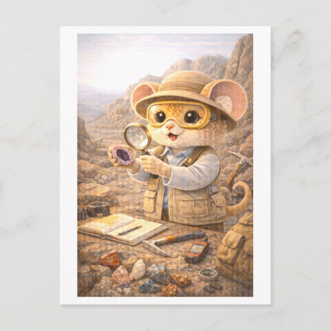 Postal Ratón de carrera como geólogo (Anverso)