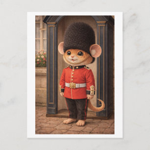 Postal Ratón de carrera como guardia de palacio