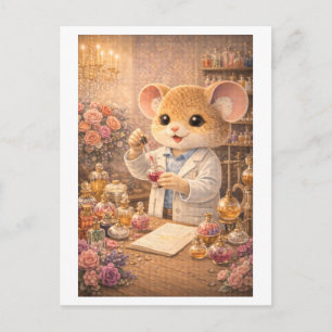 Postal Ratón de carrera como perfumista
