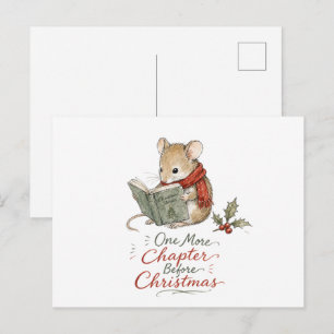 Postal Ratón de Navidad leyendo historias