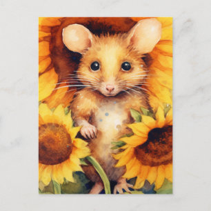 Postal Ratón del jardín del girasol 9 de 17