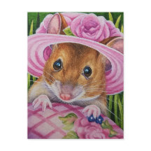 Ratón en Bonnet encontró arte acuarela de huevo ro