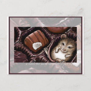 Postal Ratón en la caja de chocolate