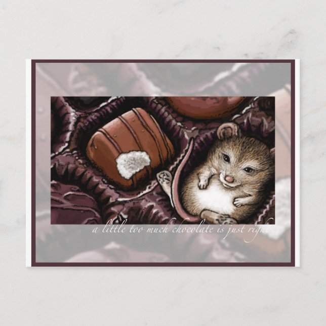 Postal Ratón en la caja de chocolate (Anverso)